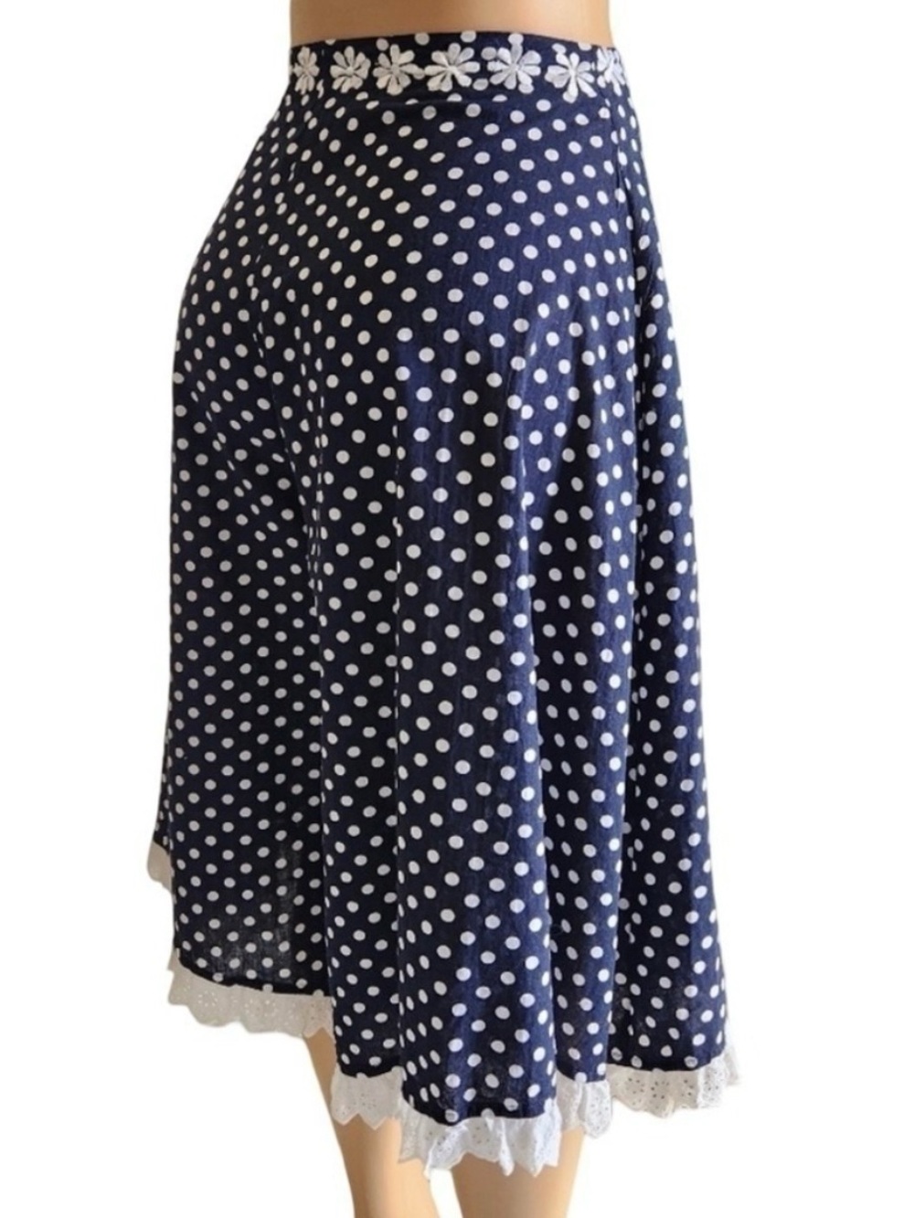 Free People KAS New York Daisy Dot Embroidered Culotte Pants Size S - Picture 4 of 9